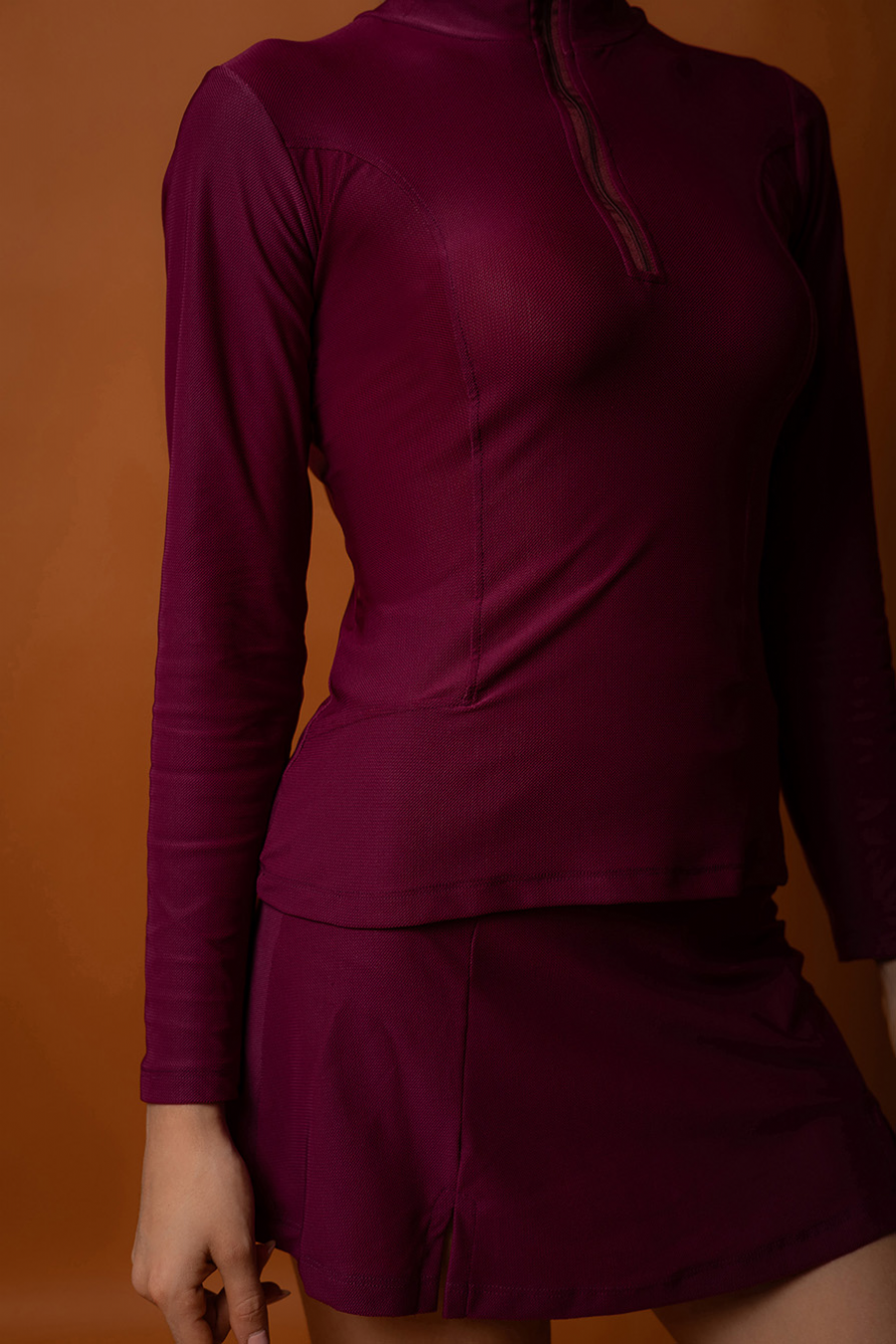 BLUSA MANGA LONGA SLIM BURGANDY