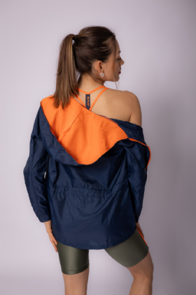 PARKA  CORTA VENTO ALONGADA MARINHO