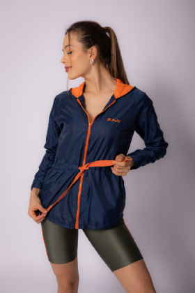 PARKA  CORTA VENTO ALONGADA MARINHO