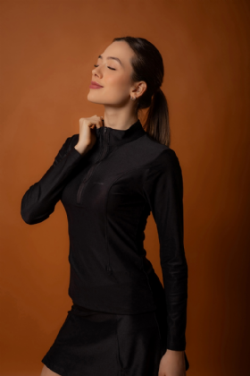 BLUSA MANGA LONGA SLIM PRETA