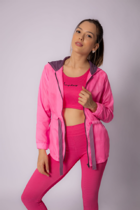 PARKA  CORTA VENTO ALONGADA  ROSA PINK