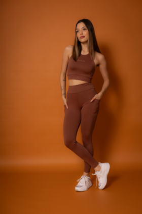 LEGGING ULTRA COMPRESS MARROM CAFE