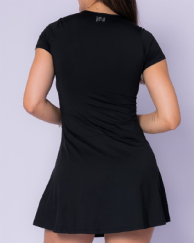 VESTIDO RECORTES NEW C/SHORT PRETO